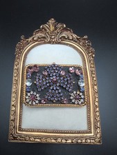 Ladies Purple Rhinestone Maltese Cross Embellished Belt Buckle