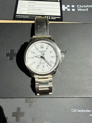 CHRISTOPHER WARD C63 SEALANDER  AUTO 39mm WHITE DIAL on BADER BRACELET 