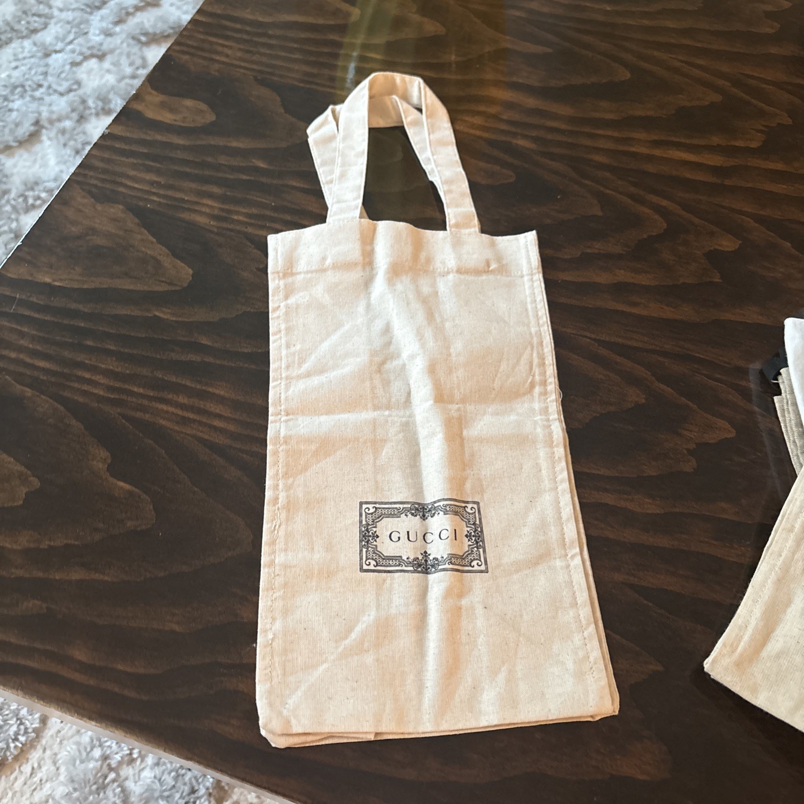 Gucci Linen Small Tote Gift Bag 11.25 X 7.25 Inches