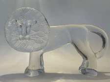 Vintage 10” Swedish Kosta Boda Zoo Series 1970s Art Glass Lion by Erik Hoglund