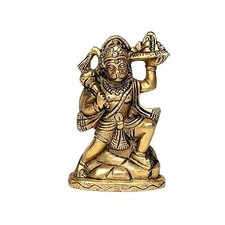 Brass Hanuman Idol with Sanjeevani Parvat  Car & Home Murti