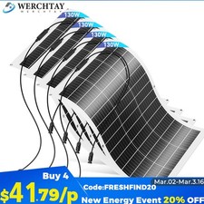 130W 520W Flexible Solar Panel Portable RV Rooftop Cabin Car Boat Home Camping