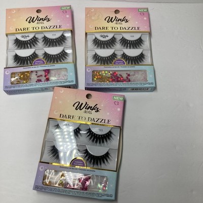 Ardell  Winks  Dare to Dazzle #111 Customizable Embellishment Lashes  Lot of 3