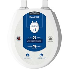 Mayfair by Bemis Round Wood Toilet Seat Whisper-Close Hinge Stay-Tite Fastening