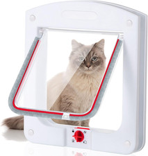 Saintrygo Cat Door 4 Way Rotary Locking Flap Door for Interior Exterior Weatherp