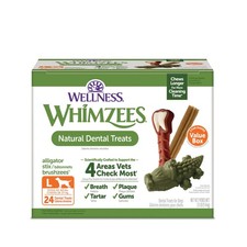 Wellness WHIMZEES Value Pack Dog Dental Treat, Chews, Freshens Breath, Large ...