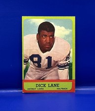 Dick Lane Detroit Lions Halfback 1963 Topps NFL Football Card #32 HOF