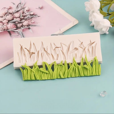 Grass Lawn Chocolate Fondant Resin Soap Silicone Mold - Mold Size: 5'' L x 1.75''