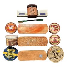 Lot VTG Shoe Shine Kit 4 Brushes 4 Lincoln Kiwi Polish Soap Empire Cream