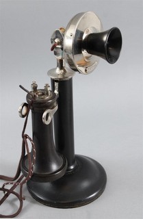 Antique Prewar c1900 Western Electric Bakelite & Chrome Candlestick Telephone NR