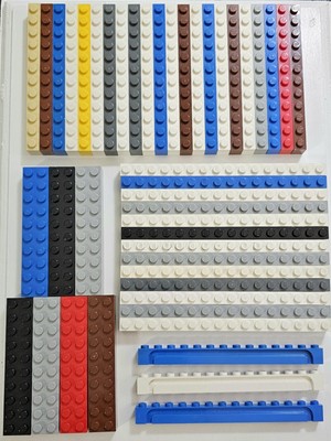 Vintage LEGO Long Bricks Lot 1x16 1x12 2x10 1x14 W/Groove 45pc Town Star Wars