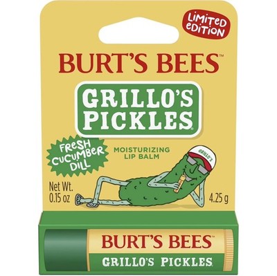 Burt's Bees x Grillo's Pickles Moisturizing Hydrating Lip Balm, 0.15 oz