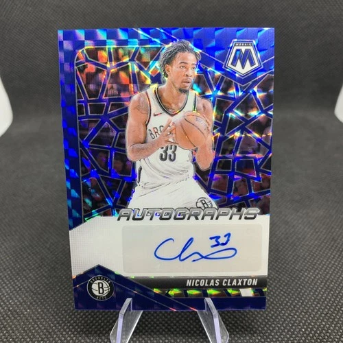2024-25 Panini Mosaic Nic Claxton Auto Blue Mosaic /49 - Brooklyn Nets
