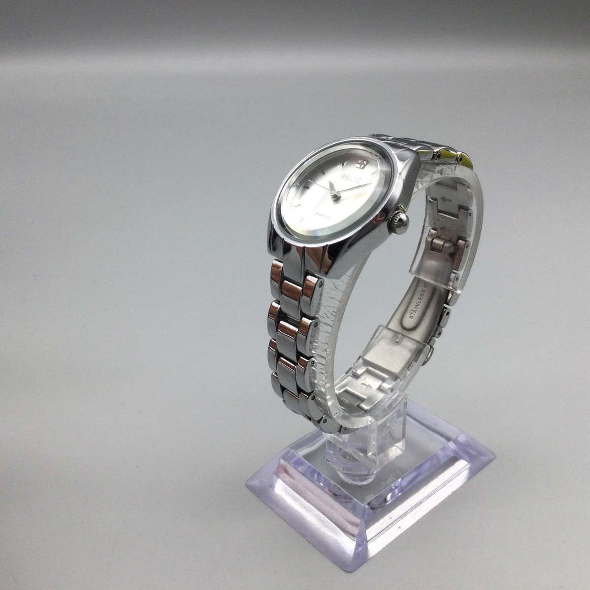 Relic Women\'s Silver Tone Crystal-Accent Bracelet Watch with box need battery Women main image 2