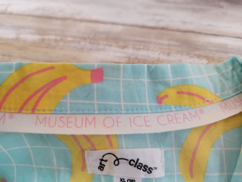 Art Class Museum of Ice Cream Banana Button Front Short Sleeve Shirt Size XL- 16 - Picture 14 of 15