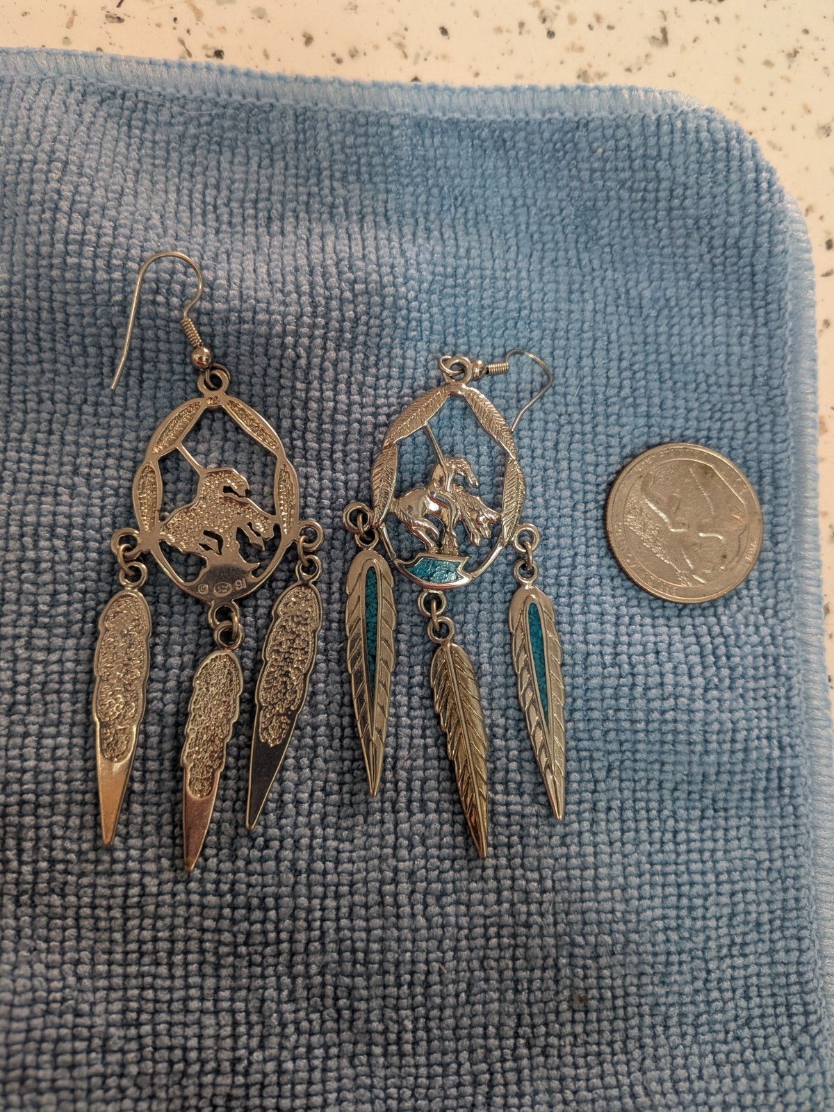 Native American Style Silver Tone earrings and tu… - image 5