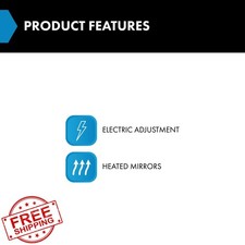 TRQ Side Mirror Set Electric Heated Chrome Chevy Suburban Tahoe GMC 2007-2014