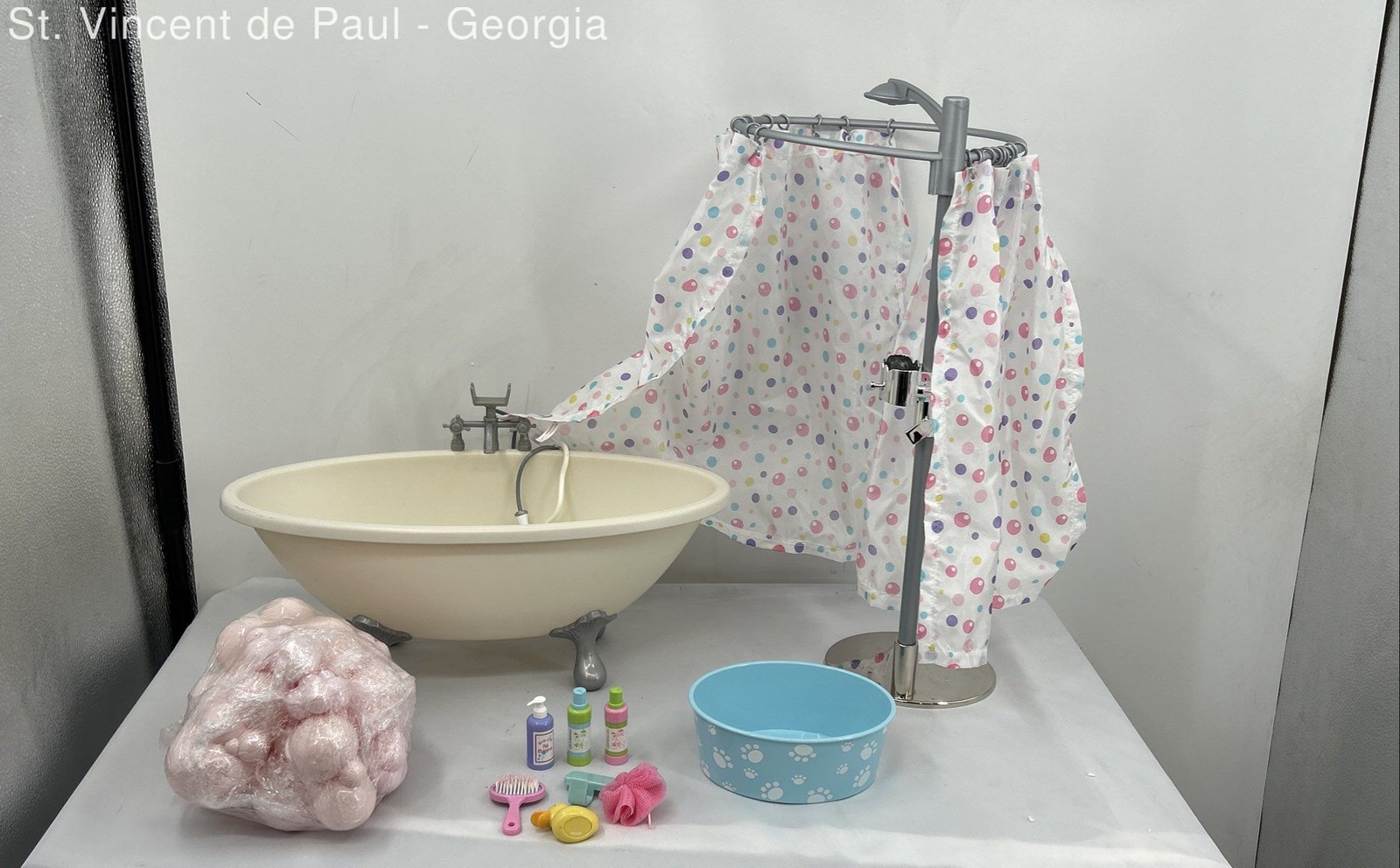 Retired American Girl Doll Bubble Bathtub Claw Foot Tub W/ B