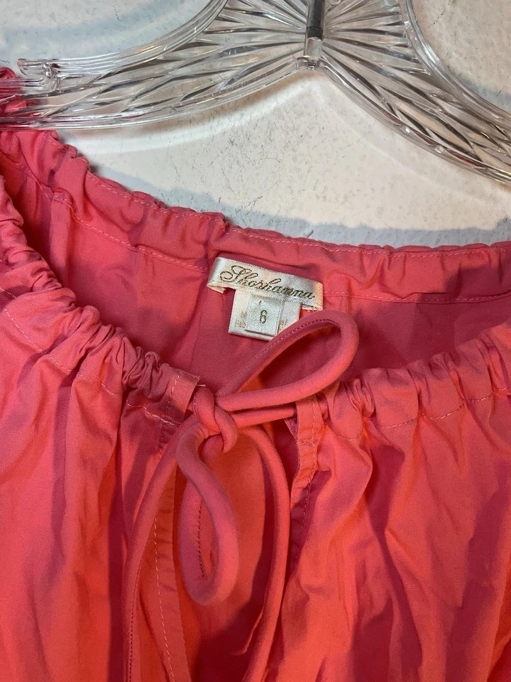 VESTIDO MIDI AMAPOLA SHOSHANNA DAMAS 6 ROSA POPELINA CORAL DÍA RESORT CARRERA OJO DE CERRADURA Foto 3 de 4