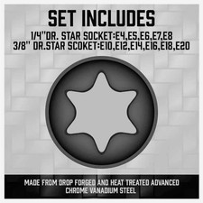 11-Piece E-Torx Socket Set - Star Socket Set ...