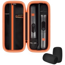 Wireless Microphone Case for JBL/for JBL PartyBox Two Microphone, Dual Mic Ba...