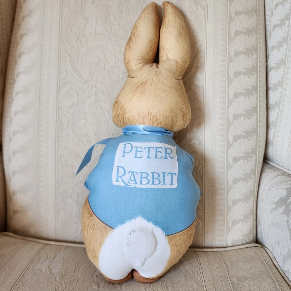Vintage Peter Rabbit Beatrix Potter Stuffed Animal Pillow Plush 18" Handmade - Image 3 of 4