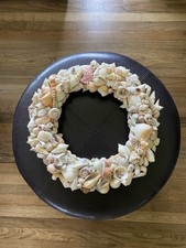 Handmade Seashell Wreath  Authentic Jersey Shore Shells  Coastal Beach Decor