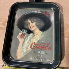Plateau de service métal rectangle Coca-Cola 1912 Hamilton King Coke 1973 souvenirs