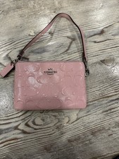Coach Corner Zip Patent Leather Pink Wristlet