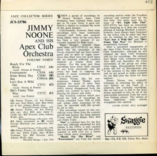 Jimmie Noone's Apex Club Orchestra - Jimmie Noone And H 7" EP Schallplatte 45018 - Bild 2 von 4