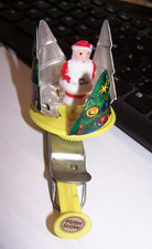 Vintage Tin Litho Spinning Christmas Tree w/Hidden Santa Push Spinner Toy Japan