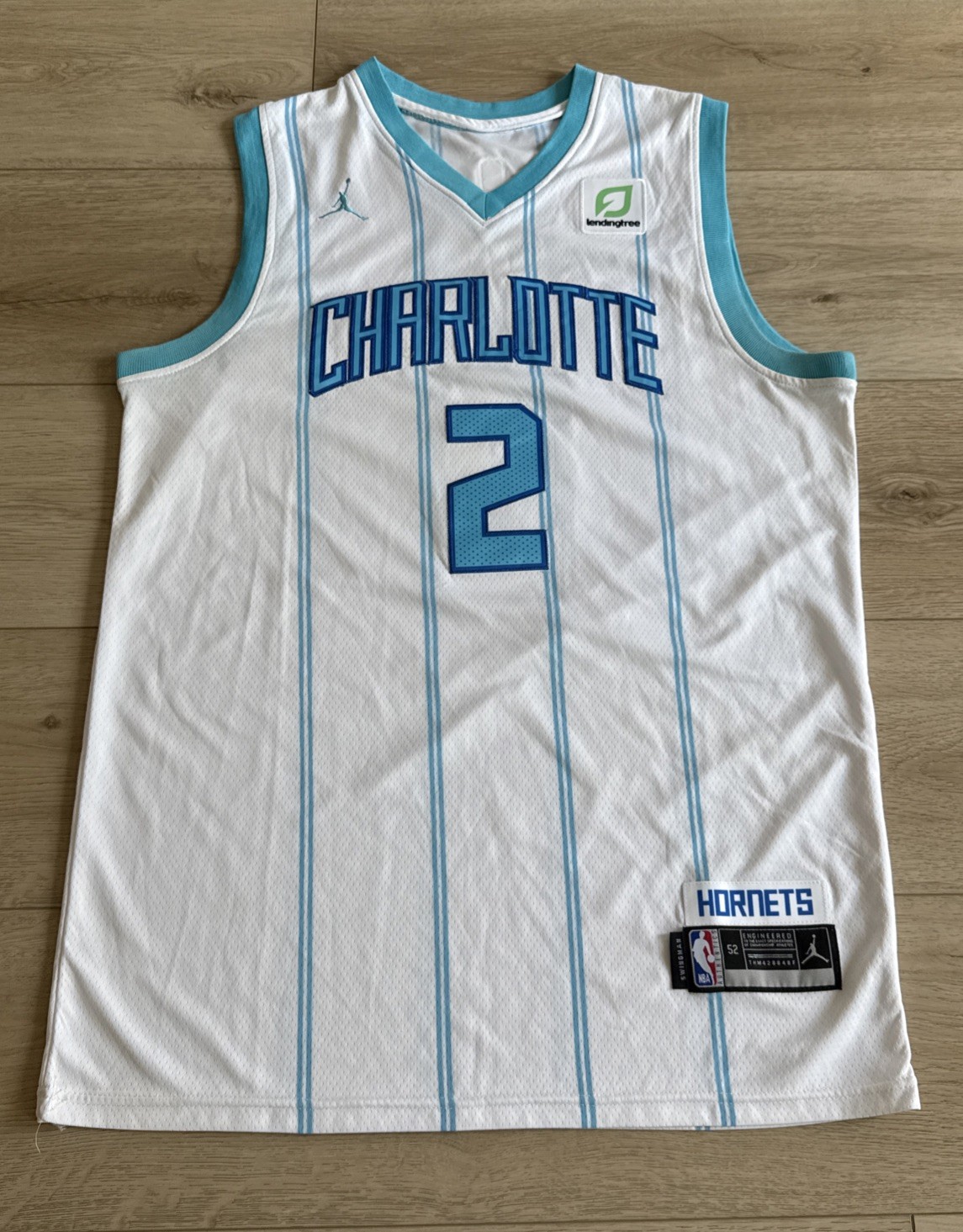 Jordan Lonzo Ball #2 Charlotte Hornets NBA Swingman Jersey Blue Size 52 2XL NWOT