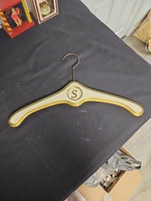 Vtg 1940 s Hollywood Regency MCM Wooden Hangers Cream Gold