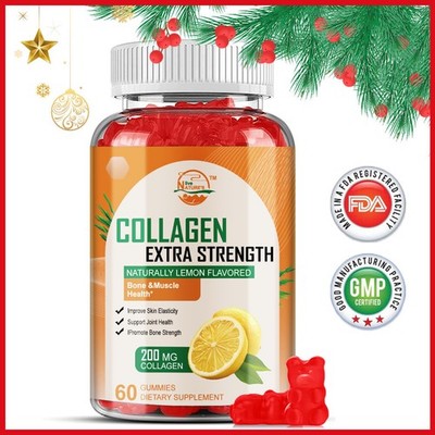 Vegan Collagen Gummies 200mg with Biotin - Boost Skin Health & Joint Support 60p