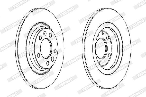 2X Ferodo Bremsscheibe Hinterachse U.A. FüR CitroËN, Peugeot, Saab-image