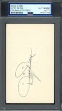 Dizzy Dean PSA DNA Coa Signed Mint 3x5 Index Card Autograph