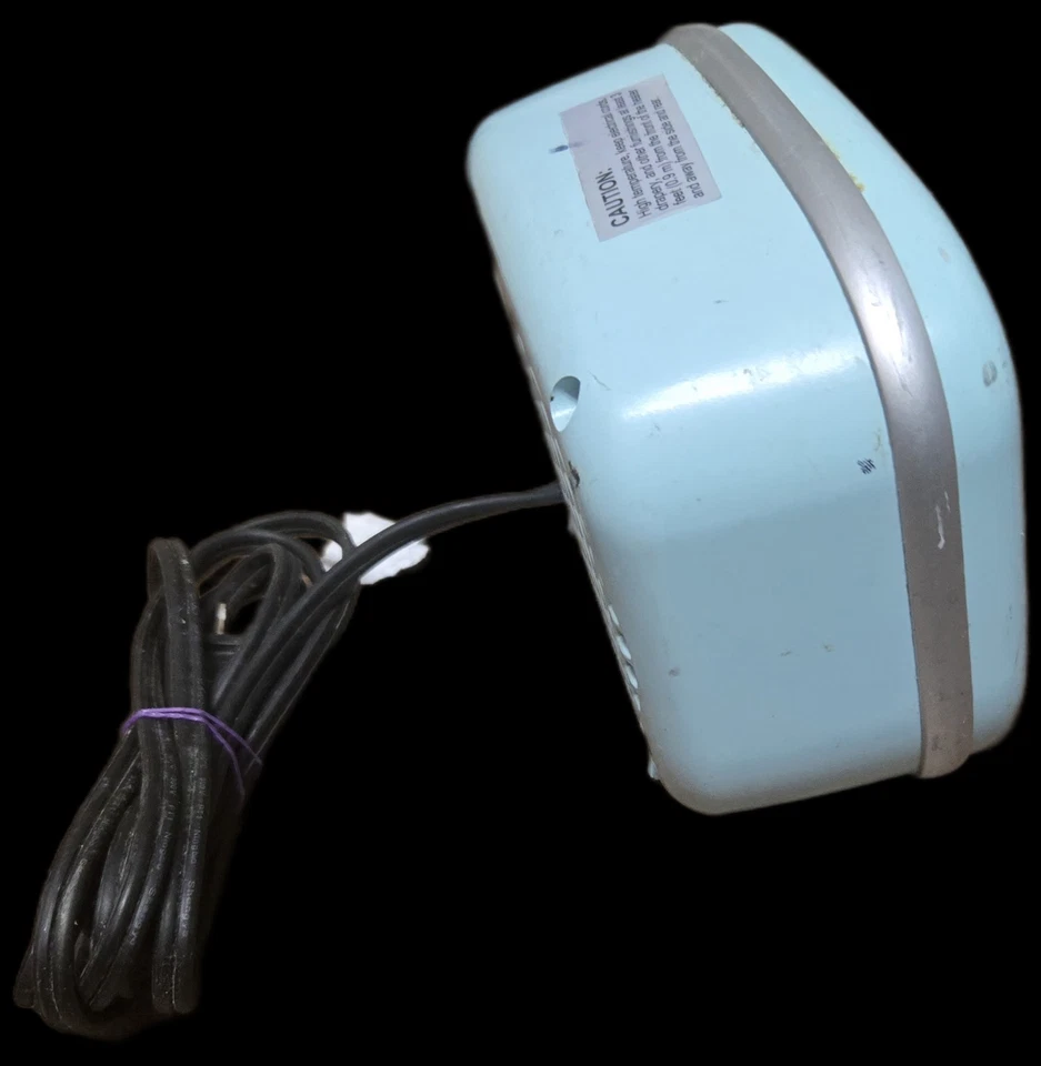 Calentador de cerámica Soleil vintage modelo: MH-08M verde azulado pequeño 5” pulgadas x 6,5” en funcionamiento Foto 4 de 4