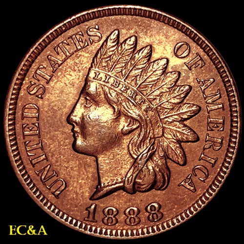 1888 INDIAN HEAD CENT PENNY SCARCE SNOW-2   AU/UNCIRCULATED (IH811)