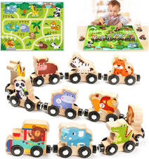 Toys for 1 2 3 Year Old Boys Girls, Montessori Toys Magnetic Wooden Train Set Gi