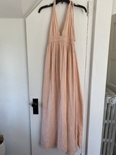 LoveShackFancy Halter Maxi Dress Peach Color Medium
