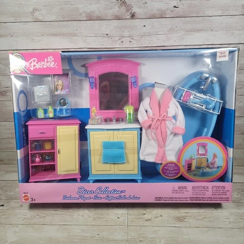 Vintage Barbie Decor Collection Bathroom Playset 2003 Mattel B6276