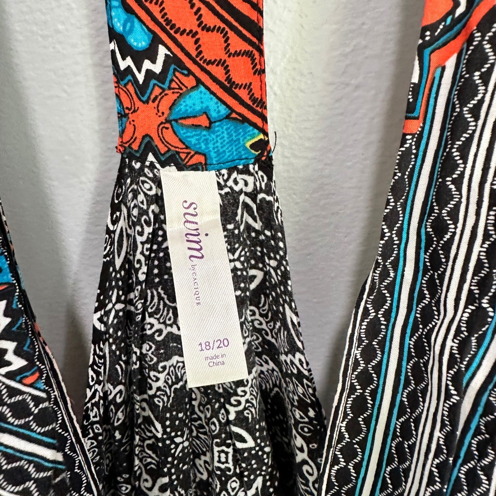 Swim by Cacique Halter coverup Plus Size 18/20 Blue Orange Black White