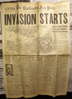 New ListingWwii Burlington Free Press Newspaper Extra Invasion Starts June 6, 1944 Vermont