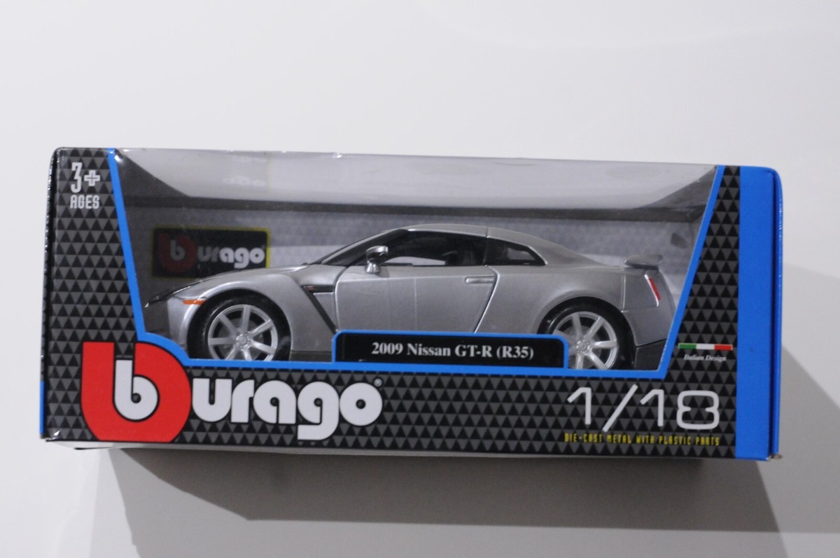 BURAGO 2009 NISSAN GT-R SILVER IN SCALE 1:18 NEW | eBay
