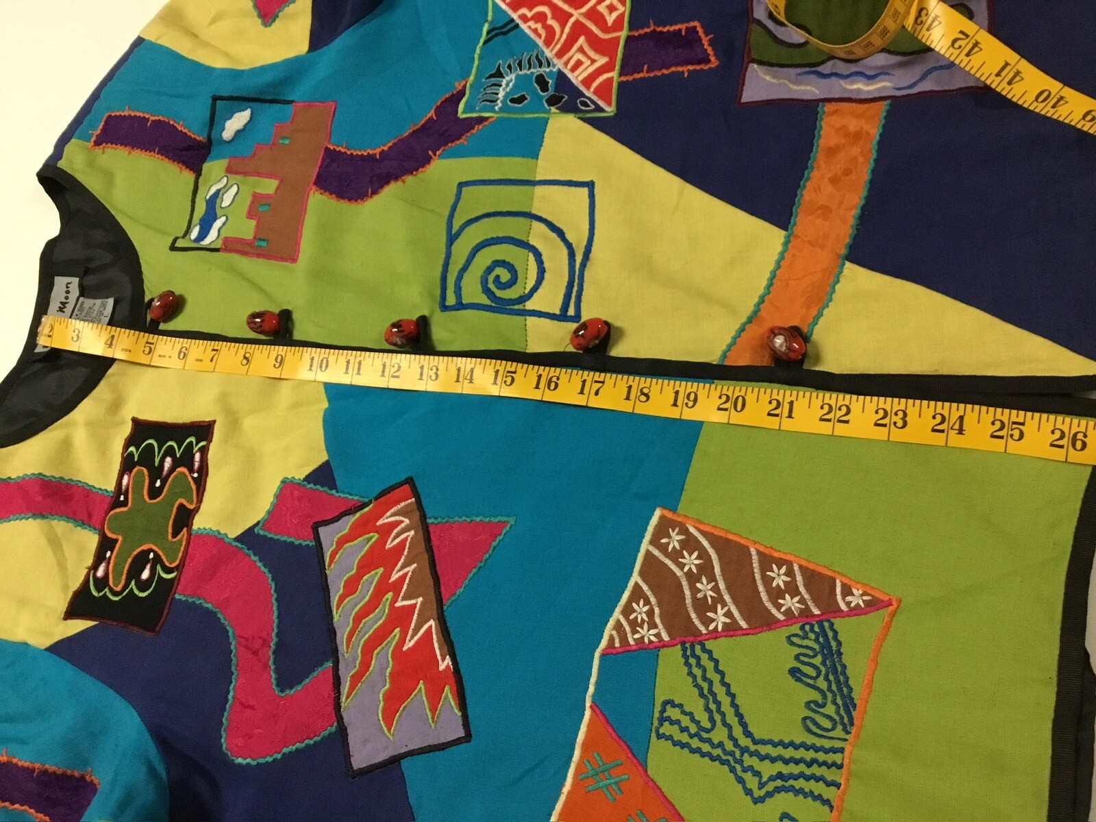 indigo moon jacket large Patchwork Boho Vintage L… - image 10