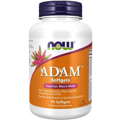 NOW Foods ADAM Männer Multivitamin 90 Weichkapseln, All-in-One Männergesundheit USA