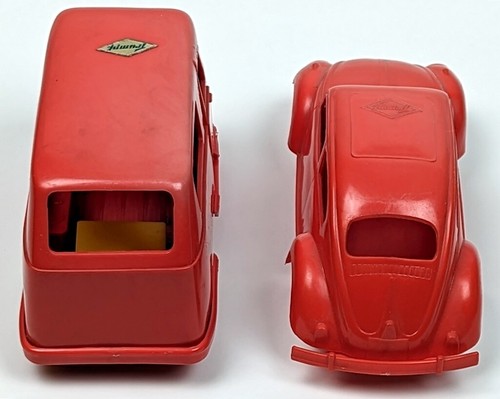 VW Käfer / Beetle mit Wohnwagen, Werbemodell Firma Trumpf Stuttgart 1960er/70er - Bild 3 von 5