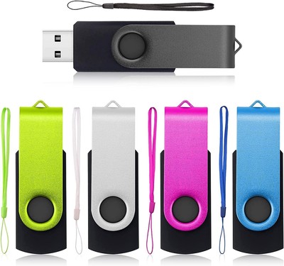 Metallrotierender USB Stick | 32GB 5er Pack | Farbenfroh