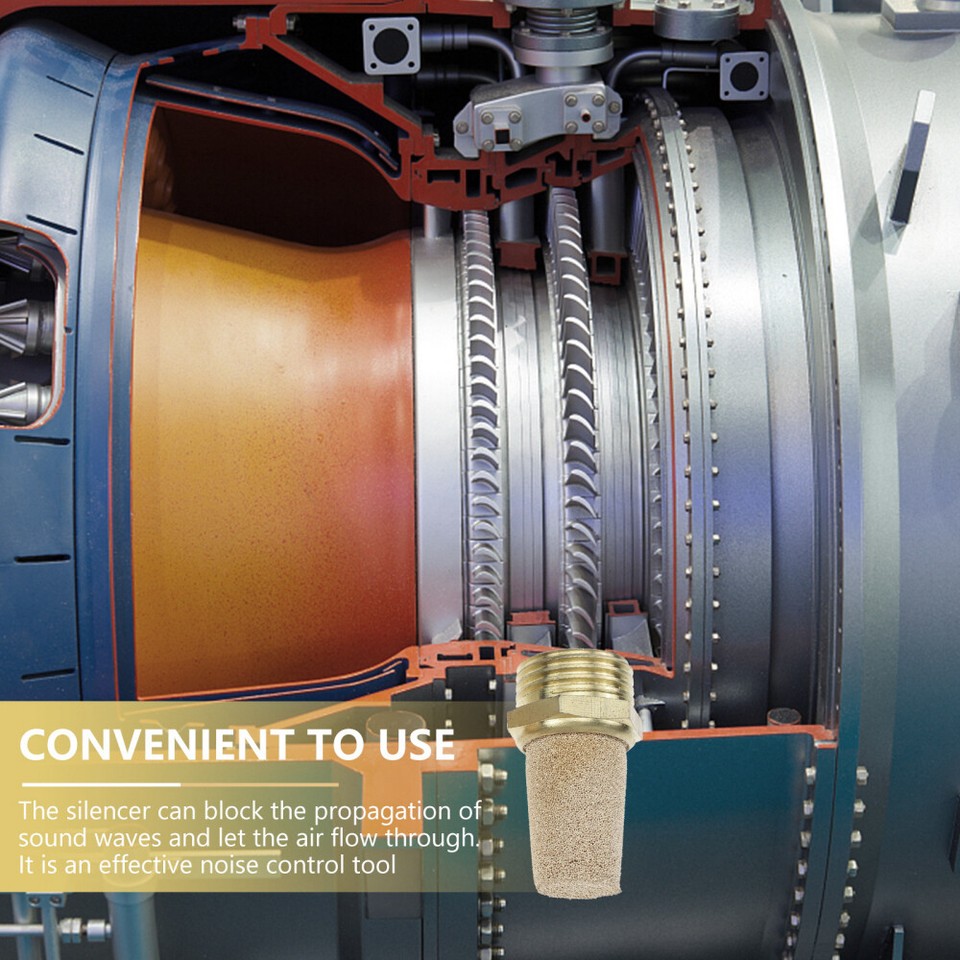 8pcs Air Pneumatic Mufflers Exhaust Muffler 1/4 Inch Air Fitting Copper