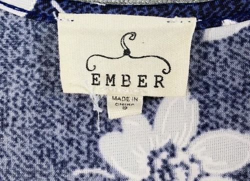 Bluzka damska Ember kwiaty rozmiar S niebieska stretch - Zdjęcie 4 z 5